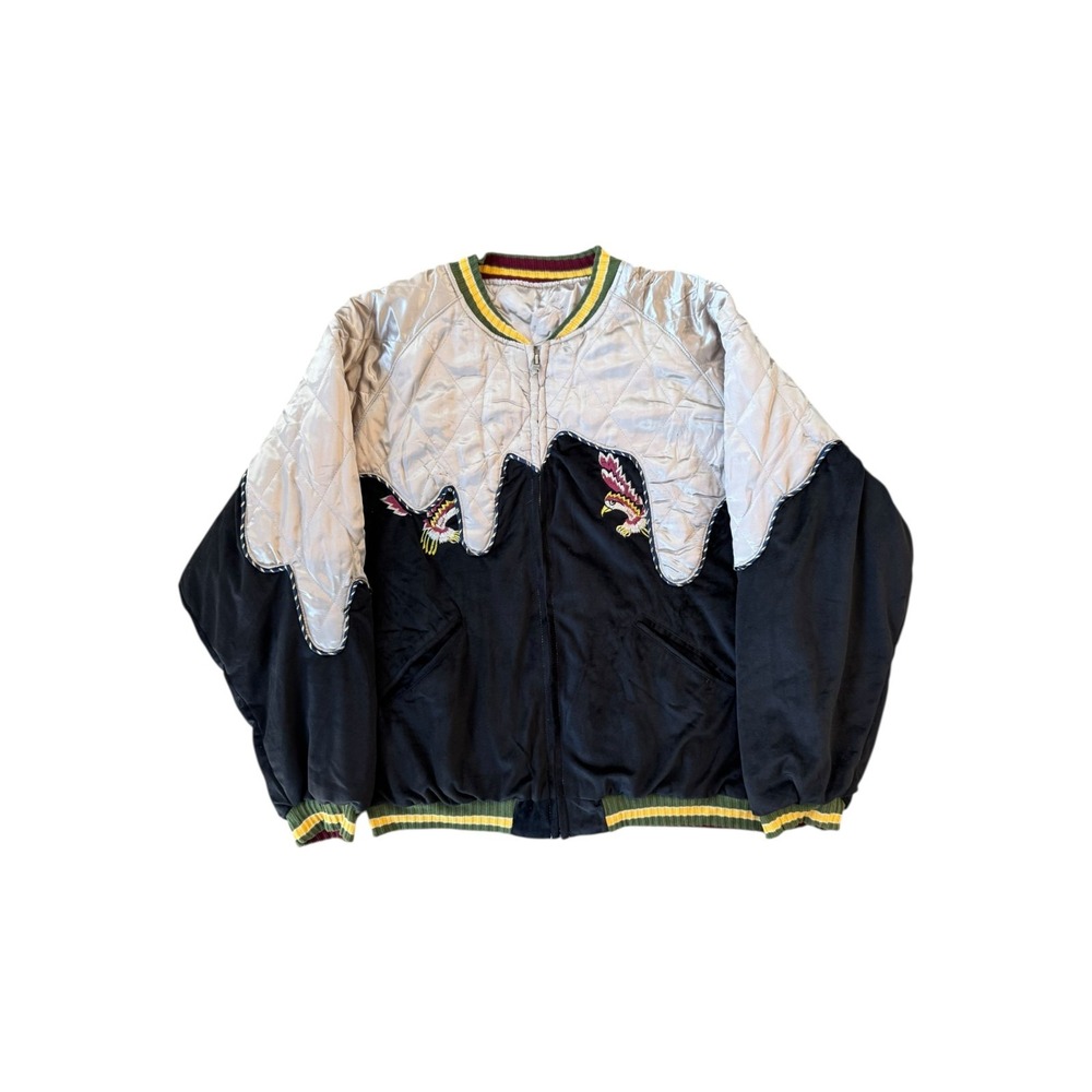 KAPITAL TORO-TORO Sulfur-dyed Velveteen Souvenir Jacket | Black/Kinari Size 4 XL